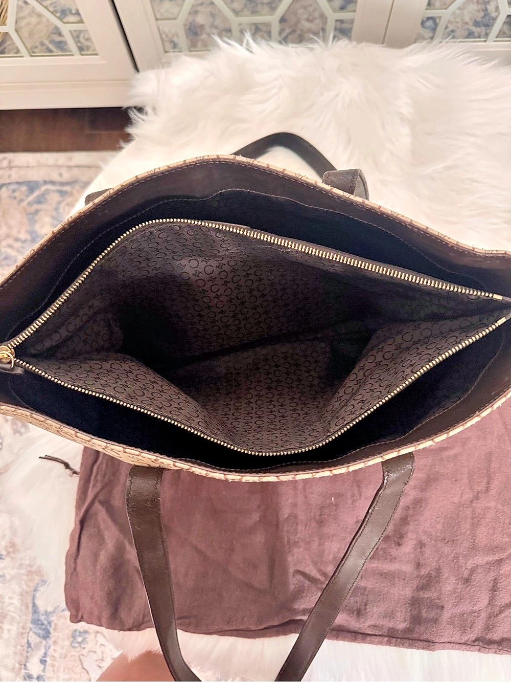 Celine Vintage Macadam Canvas Tote Bag - Picture 9 of 16
